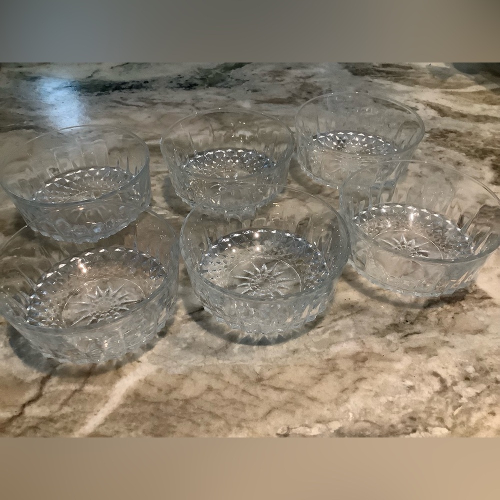 Set of 6 Arcoroc Round Cut Bowls approx. 2 3/8”in height and 4 7/8” in width